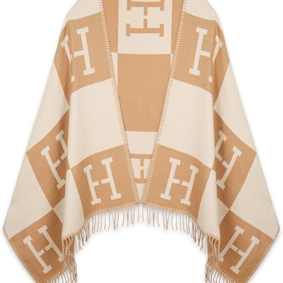 Neiman Marcus Luxury Equestrian Pashmina Silky Shawl Wrap - Picture 4 of 5